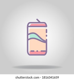 Logo or symbol of soft drink icon with pastel color or flat style
