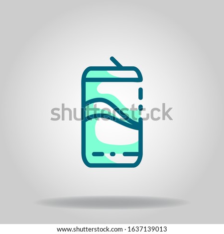 Logo or symbol of soft drink icon with two tone blue color style

