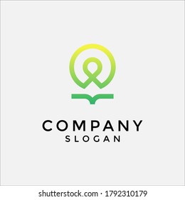 The logo or symbol of someone reading a book is made with very simple lines. editable and easy to custom
