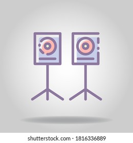 Logotipo o símbolo del icono del sistema de sonido con color pastel o estilo plano

