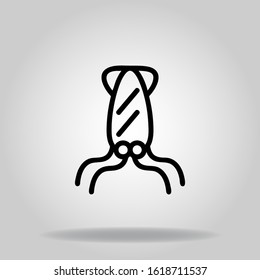 Logo or symbol of squid icon with black line style
