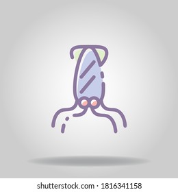 Logo or symbol of squid icon with pastel color or flat style
