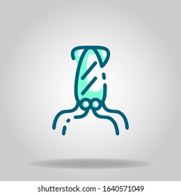 Logo or symbol of squid icon with  two tone blue color style
