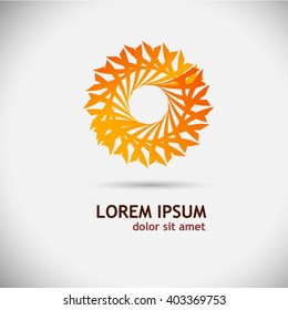 Logo symbol is the sun. Vector