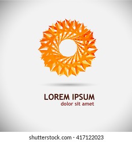 Logo symbol is the sun. Vector