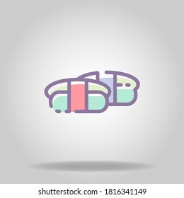 Logo or symbol of sushi icon with pastel color or flat style
