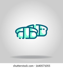 Logo or symbol of sushi icon with  two tone blue color style
