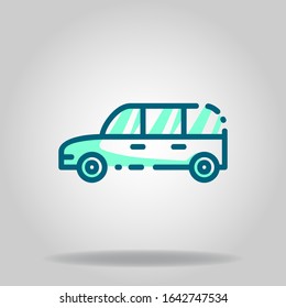 Logo or symbol of suv icon with two tone blue color style

