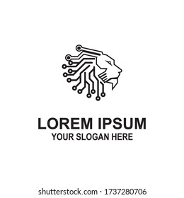 logo, symbol, tech, creative, lion, animal, illustration, abstract.