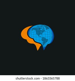 logo symbol tech world brain