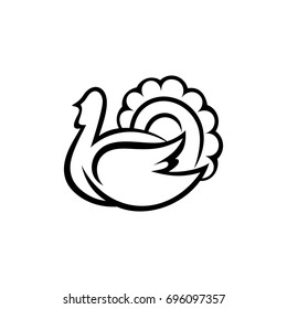 Logo and symbol of a turkey for Thanksgiving.