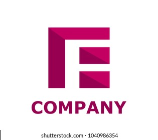 logo symbol type letter f logo design idea illustration in the lowpoly square box shape f with orchid purple color