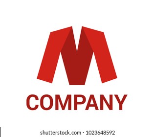 logo symbol type letter m logo design idea illustration like paper shape m