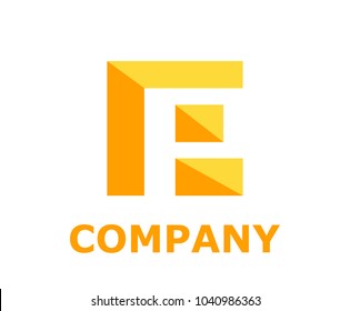 logo symbol type letter p logo design idea illustration in the lowpoly square box shape p with yellow color