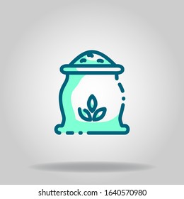 Logo or symbol of wheat icon with black twotone blue color style
