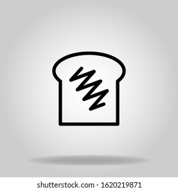 Logo or symbol of white bread icon with black line style
