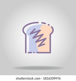 Logo or symbol of white bread icon with pastel color or flat style
