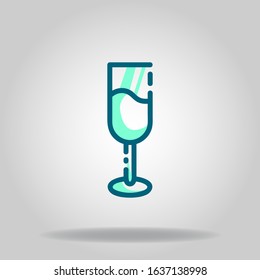Logo or symbol of wine icon with two tone blue color style
