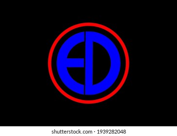 logo with symbols of the letters e and d in a circle