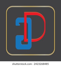 logo symbols vector 3 dimensional letters j and d