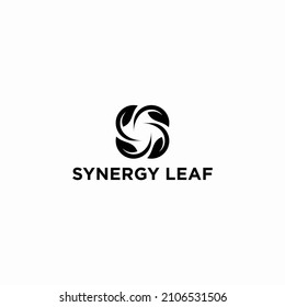 Logo Synergy Leaf Design Vector