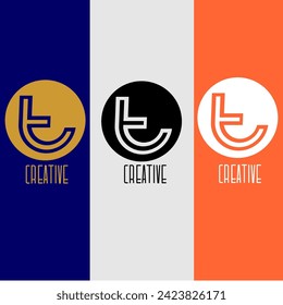 Logo t circle creative identity elegant elegant abstract colorful icon vector template