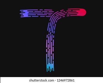 Logo T. Colorful logo for your company. Logotype. Color. Line. Modern style.