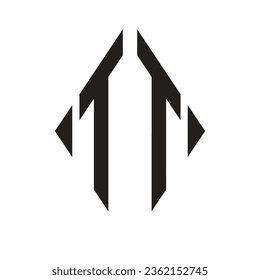 Logotipo T Rhombus Condensado Monograma 2 Letras Tipo De Letra Alfabeto Logotipo Bloqueo