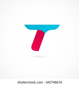 Logo T letter. Isolated on white background. Vector illustration, eps 10.