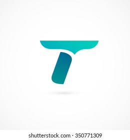 Logo T letter. Isolated on white background. Vector illustration, eps 10.