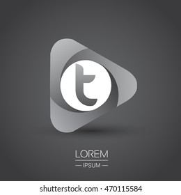 Logo T letter in the triangle shape, font icon, Vector design template elements for your application or company identity.