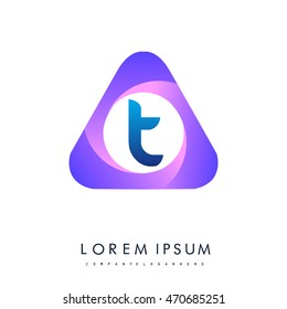 Logo T letter in the triangle shape, font icon, Vector design template elements for your application or company identity.
