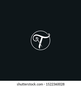 logo T with needle and thread. Font style, vector design template elements for your application or corporate identity, eps 10