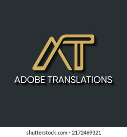 Logo a y t plantilla vectores de textos planos, planos y geométricos