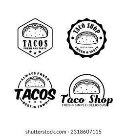 Diseño de la plantilla de conjunto de tacos de logotipo