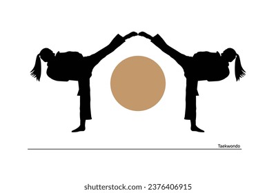 logo, taekwondo silhouette vector. Boxing and competition silhouettes vector image,
