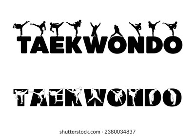 logotipo, vector de silueta taekwondo. Siluetas de boxeo y de competencia, imagen vectorial,