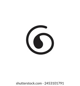 Logo tail swirl black line minimalist with blank background
