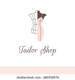 Logo For Tailor Shop, Dressmakers Salon, Sewing Studio, Clothing Store And Fashion Designer.