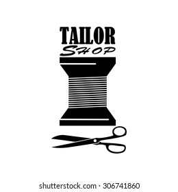 logo tailor shop and sewing.vector.