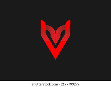 The logo taken from the letter "V" is shaped like a wolf's head