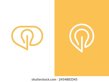 logo talk light. communication smart idea symbol vector design