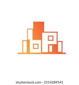 Logo de edificios altos y lujosos usando una combinación de letras b y p
