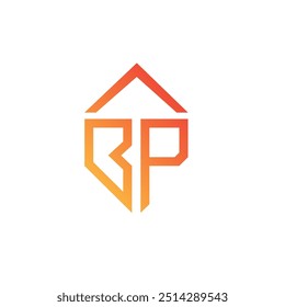 Logo von hohen und luxuriösen Gebäuden mit einer Kombination von Buchstaben b und p