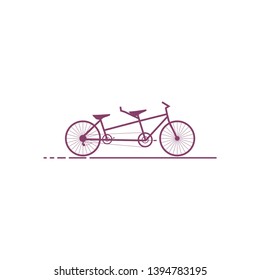 Logo Of Tandem Bicycle Silhouette Vector