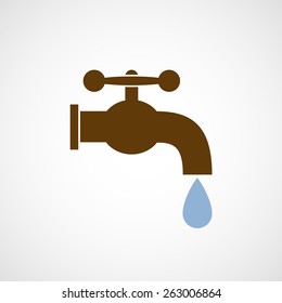 Logo tap with a drop of water. Vector image.