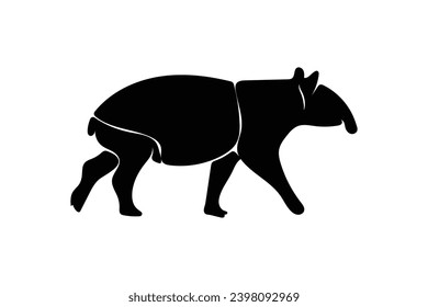 Logo Tapir silhouettes, Tapir vector, Tapir animal bundle. Image For Animals Design