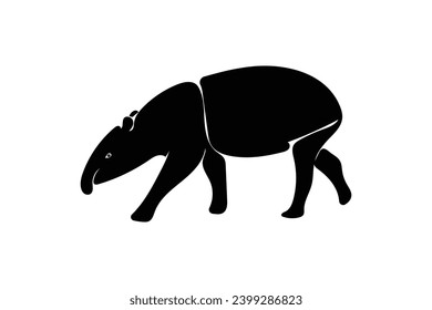 Logo Tapir silhouettes, Tapir vector, Tapir animal bundle. Image For Animals Design