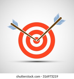 Logo Target and arrows. Stock vector image.