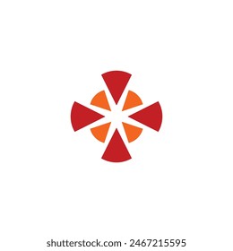 Logo target red minimalist unique abstract design with blank background